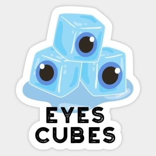 Eyes Cubes Cute Ice Pun Sticker